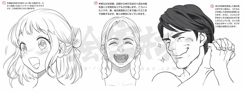 漫画中喜悦的人物表情画法及不同程度喜悦的表达方式