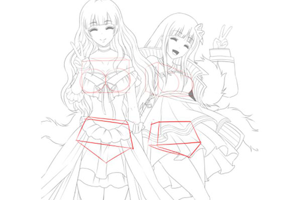 漫画人物的体块绘制之胸腔 盆腔体块