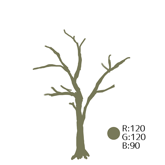 绘制简单的常见的树木！