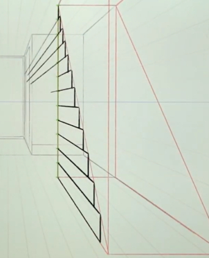 使用一点透视绘制漫画楼梯的方法！