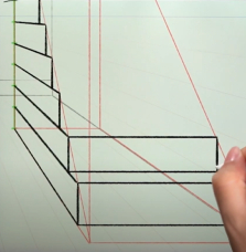 使用一点透视绘制漫画楼梯的方法！