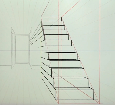 使用一点透视绘制漫画楼梯的方法！